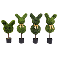 Vente En Gros Décoration Extérieure En Forme De Lapin Unique Arbres Topiaires Artificiels Conception Créative De L'usine De Source