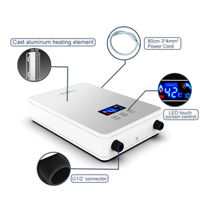 High-Power 3-6KW Silver Electric Water <b>Heater</b> Intelligent Constant Temperature System Stainless Steel Plastic Household English - Product Image 2