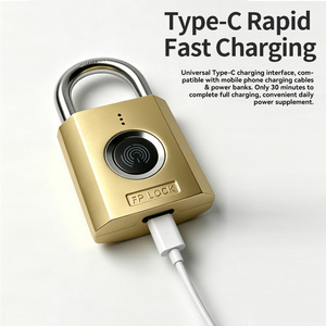 Smart Fingerprint <b>Padlock</b> <b>Mini</b> Anti Theft Lock for Cabinet Bag Drawer Student Use - Product Image 6