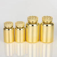 Bouteilles en plastique PET dorées de 150 ml (5 oz) sans BPA, de qualité alimentaire, pour emballage de pilules et capsules de vitamines, avec bouchon à vis, pour médicaments (OEM)