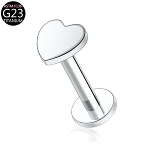 थोक G23 मूल मॉडल बॉडी गहने टाइटेनियम मिश्र धातु धातु धातु की कार्टिलेज स्टड नाक की अंगूठी हृदय आकार ट्रेंडी - Product Image 3