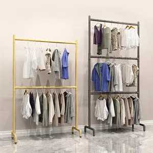 Clothing Shop 2-layer Clothing Display Rack Home Furniture Iron 3-layer Clothes Rack