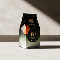 Sachet d'emballage alimentaire vide personnalisé de qualité alimentaire, pochette verticale pour l'emballage d'aliments, de collations et de thé avec fermeture éclair refermable