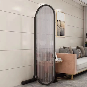 Divisor de Habitaciones Plegable Fijo de Acero Inoxidable y Vidrio de Diseño Moderno y Lujoso, Partición Multifuncional para Sala de Estar y Dormitorio - Product Image 4