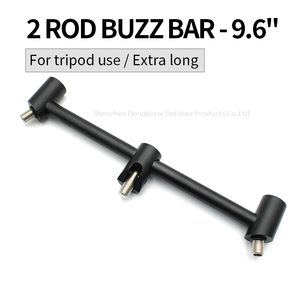 Barre anti-tiraillement en alliage d'aluminium à 2 tiges, extra longue de 9,6 pouces, pour utilisation avec un trépied ou comme barre anti-tiraillement standard pour la pêche à la carpe - Product Image 1