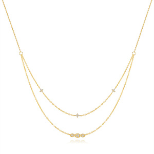 Collares de Moda para Mujer en Oferta, Joyería de Alta Calidad, Chapado en Oro de 18K, Collar de Plata de Ley 925 con Cruz y Trébol - Product Image 1