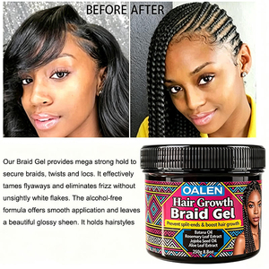 Gel Coiffant Oalen pour la Croissance des <span class=keywords><strong>Cheveux</strong></span>, Tenue Maximale, Sans Résidus, à l'Huile de Batana et Extrait de Romarin, pour Tresses Africaines, Box Braids et Tresses Sans Nœuds - Product Image 4