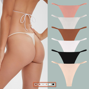 Tanga de Tiras Finas Estilo Europeo Americano, Ropa Interior Transpirable de Talle Bajo, Tanga de Seda Helada Tipo T para Uso Diario, Nuevo Estilo de Verano - Product Image 1