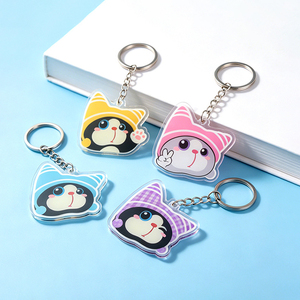 Spot Wholesale Cat Head <b>Keychain</b> Hat PVC UV Printed Scratch-Resistant Wear-Resistant Double-Sided Printing Personality Pendant - Product Image 1