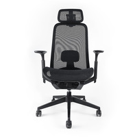 Chaise de bureau ergonomique à dossier haut en mesh avec repose-pieds pour de longues heures de travail
