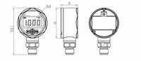 Manomètre numérique à affichage LCD Tolaway YB-60A Dia60mm M20*1.5, jauge de pression hydraulique 0-100Mpa 304/316L