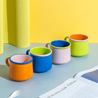 Tasse à café en céramique Tasse à cappuccino en porcelaine durable pour thé de l'après-midi Tasse à poignée de 360ml