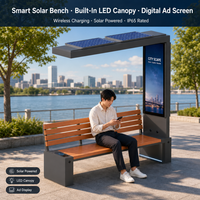 Banc solaire intelligent avec chargeur USB sans fil, éclairage LED, pour parcs, campus, espaces publics, OEM ODM ZEMSO
