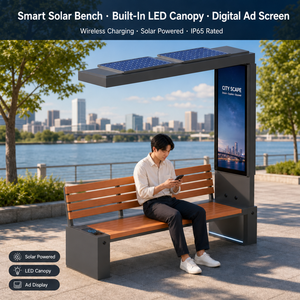 Intelligente Solar-Ladestation für Außenbereiche mit USB und kabelloser Ladefunktion, LED-Beleuchtung für Parks, Campus und öffentliche Räume, OEM ODM <span class=keywords><strong>ZEMSO</strong></span> - Product Image 1