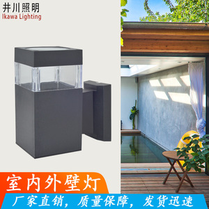 ไฟติดผนัง LED สำหรับภายนอกอาคาร ยี่ห้ออิคาวะ แบบสองหัว ทรงสี่เหลี่ยม วัสดุ PVC เหมาะสำหรับระเบียงและเฉลียง - Product Image 2