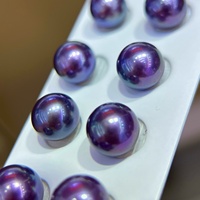 Perles d'eau douce Edison violettes rondes de qualité 5A, 9-10 mm, en vrac, pour la fabrication de bijoux DIY, boucles d'oreilles, bagues, pendentifs