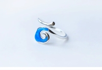 LT-169 925 bague en argent Sterling bleu nuage de bon augure bague d'ouverture femme version coréenne de bague nuage créative personnalisée
