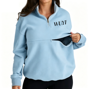 Sudadera con capucha de felpa suave para hombre, diseño personalizado al por mayor, para otoño, ropa de maternidad, lactancia, vintage, bordada - Product Image 4
