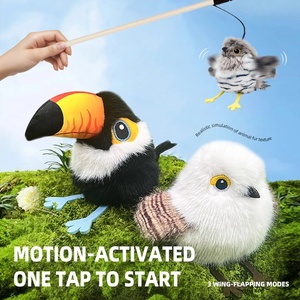 Mainan Kucing Plush Pet Gravity, Aktif dengan Gerakan, Tongkat Interaktif, Suara Burung Elektrik, Fitur Pengasah Gigi - Product Image 3