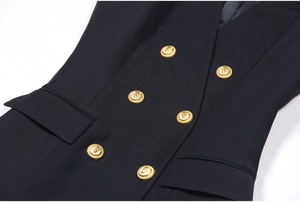 <span class=keywords><strong>Abito</strong></span> da Donna Elegante Tinta Unita Casual <span class=keywords><strong>Mini</strong></span> Corto con Scollo a V a <span class=keywords><strong>Doppio</strong></span> <span class=keywords><strong>Petto</strong></span> Senza Maniche da Ufficio - Product Image 5