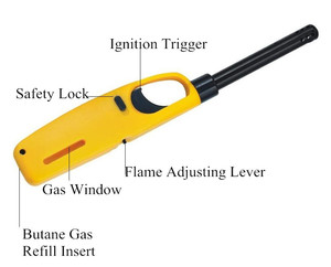Vente chaude briquet à gaz de cuisine avec bouton de verrouillage, bâton Long de haute qualité - Product Image 3