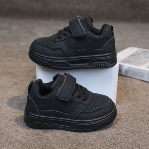 Детские спортивные кроссовки унисекс на платформе с мягкой резиновой подошвой оптом, черно-белые повседневные кеды для детей, оптовые детские кроссовки - Product Image 2