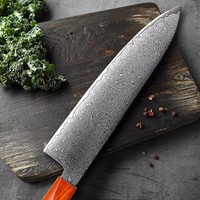 Professioneel 67-laags Damascus staal koksmes, multifunctioneel keukenmes voor vlees, groenten en fruit, OEM aangepaste logo's mogelijk