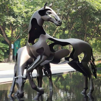 Sculpture creuse extérieure faite sur commande de cheval d'acier inoxydable statut animal en métal à vendre