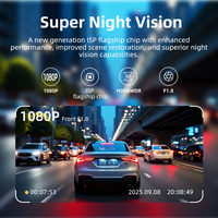 3 Lensa Black Box HD 1080P Dashcam Depan Dalam dan Belakang 3 Kanal DVR Kendaraan dengan Layar LCD 2 Inci Kamera Mobil
