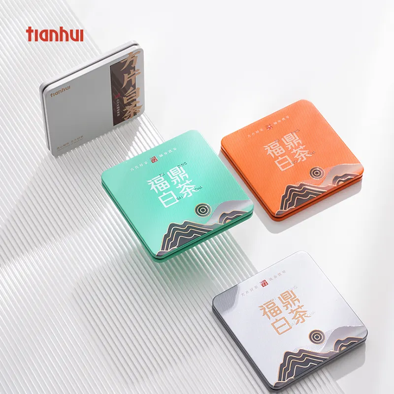 Tianhui Cấp Thực Phẩm Hộp Kim Loại Siêu Mỏng Hộp Thiếc Vuông Cho Bánh Trà