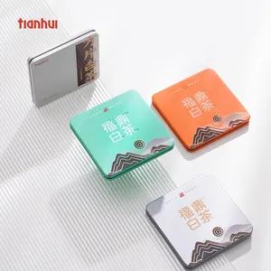 Tianhui Food Grade Ultra Thin Metal Boxes Square Tin Case for Tea Cake