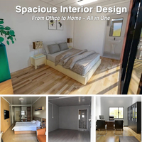 Casa Contenedor Lista para Enviar, Casas Prefabricadas Pequeñas, Panel Sándwich de Acero, Edificio de Oficinas Moderno, Uso en Exteriores
