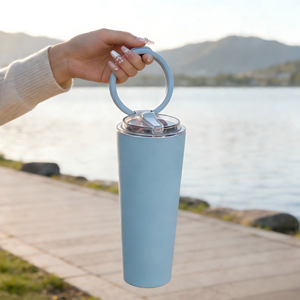 Gobelet isotherme personnalisé en acier inoxydable 304 à double paroi sans BPA avec paille et poignée pour café glacé, idéal pour le bureau et la salle de sport - Product Image 2