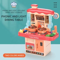 Table de cuisine éducative en plastique ABS pour enfants, ensemble de jeu de cuisine, jouet d'imitation 43 cm avec fonction vapeur