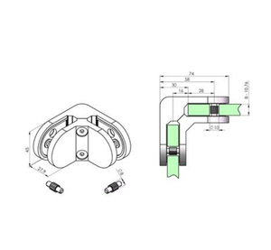 Morsetto per Vetro a <span class=keywords><strong>L</strong></span> 90 Gradi AISI304 AISI316, Clip Rotonda, Raccordo per Balaustra per Ringhiera in Vetro per Scale e Balconi - Fornitura Diretta dalla Fabbrica - Product Image 5