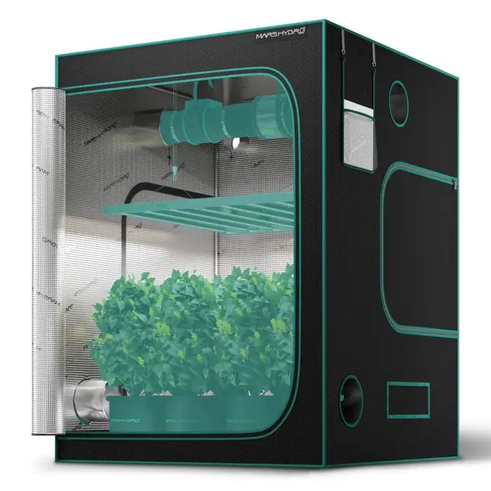 60X60X80 (150X150X200 ซม.) 1680D ขนาดเสริมขายส่งราคา Hydroponic Growเต็นท์ปลูกกล่องชุด Mars Hydro