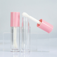 Tubos de Brillo Labial con Tapa de Rosca de Plástico de 4.5ml, Aplicador Grueso, Brocha Ancha, Rubor Líquido, Brillo Labial con Aplicador Tipo Pata de Gato