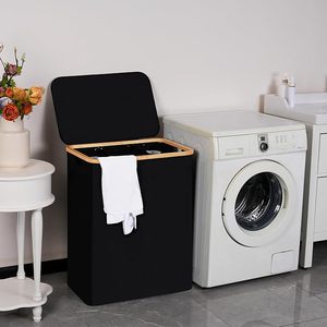 Grande 150L cesto lavanderia <span class=keywords><strong>Design</strong></span> moderno pieghevole vestiti sporchi Organizer rimovibile borsa interna per vestiti giocattoli asciugamani-Beige - Product Image 4