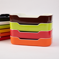 Assiettes rectangulaires réutilisables shabu empilables en mélamine plats de buffet restaurant assiette en plastique pour marmite chaude