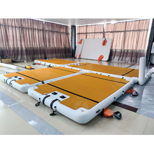 Dock de yacht gonflable robuste et <span class=keywords><strong>lit</strong></span> <span class=keywords><strong>flottant</strong></span> - Surface texturée en bois antidérapante - Product Image 3