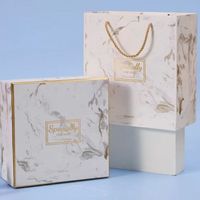 Caja de Regalo de Cartón Corrugado Moderno, Exquisito y Reciclable para Cumpleaños, Ceremonias, Regalos Sorpresa, con Relieve
