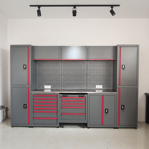 <span class=keywords><strong>ตู้</strong></span>เก็บเครื่องมือช่างแบบผสมผสานสำหรับงานหนัก ทำจากโลหะ พร้อมโต๊ะทำงานเหล็ก สำหรับเก็บของในโรงรถ ปรับแต่งได้ตามต้องการ ผลิตตามแบบ OEM สำหรับจัดเก็บของใช้ในบ้าน - Product Image 4