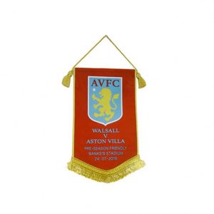 MOQ Double Side Custom Logo Silk Screen Printing Non-Woven Eco-Friendly Durable Mini Football Team Soccer Pennants Flag - Product Image 3