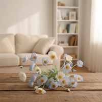 Poppies artificielles en soie de haute qualité, tiges floquées, pliables, rouge, orange, blanc, fleurs de pavot pour la décoration de mariage, de la maison et de la table