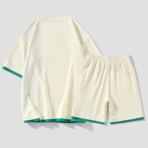 Conjunto Deportivo Informal de Algodón para Hombre ANSZKTN, Traje de Verano de Dos Piezas con Pantalones Cortos, Chándal de Manga Corta con Sensación de Frescura - Product Image 3