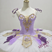 Nouvelle Jupe Tutu de Ballet Professionnelle pour Adulte, Bleu Paon, Jacquard, Tulle Rigide, Dentelle, Costume de Spectacle