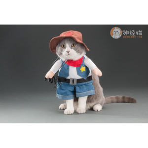 Disfraz de Vaquero Clásico para Perro DB Pet Life Rodeo Bones, Talla XS, Azul Denim, Poliéster, Ropa de Otoño para Mascotas - Product Image 6