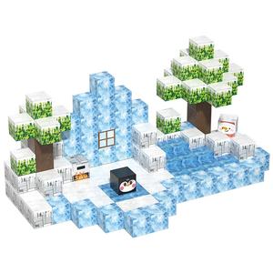 D028磁気正方形ビルディングブロックプラスチックシーンブロック氷と雪シリーズ145本セット - Product Image 1