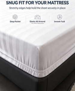 <span class=keywords><strong>Set</strong></span> di Lenzuola Estive Rinfrescanti in Raso a Righe, 3 Pezzi, Coprimaterasso King Size, Lussuoso <span class=keywords><strong>Set</strong></span> di Biancheria da Letto in Seta Lucida per Hotel - Product Image 5