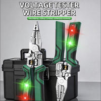 Pince à dénuder multifonctionnelle en acier au carbone avec testeur de tension 8-en-1, outils de dénudage et de coupe pour électricien DIY, OEM